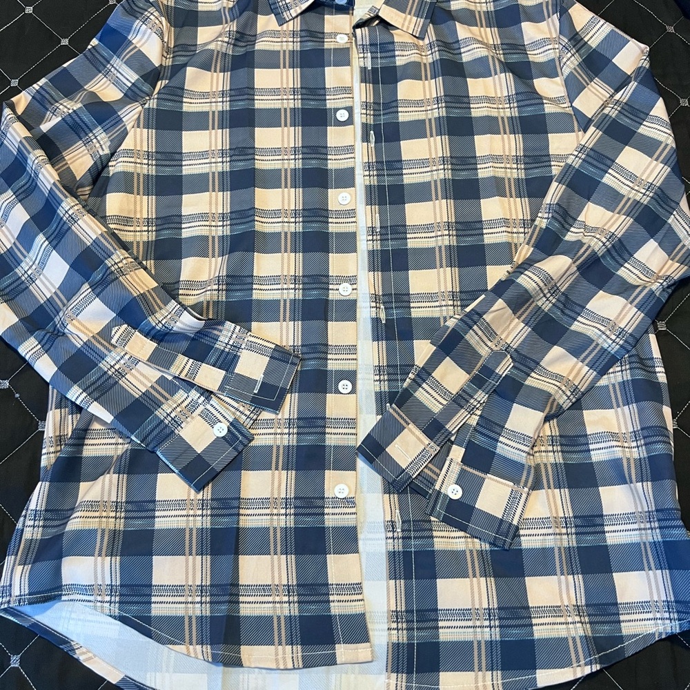 NFINITY Navy and Beige Plaid Shirt